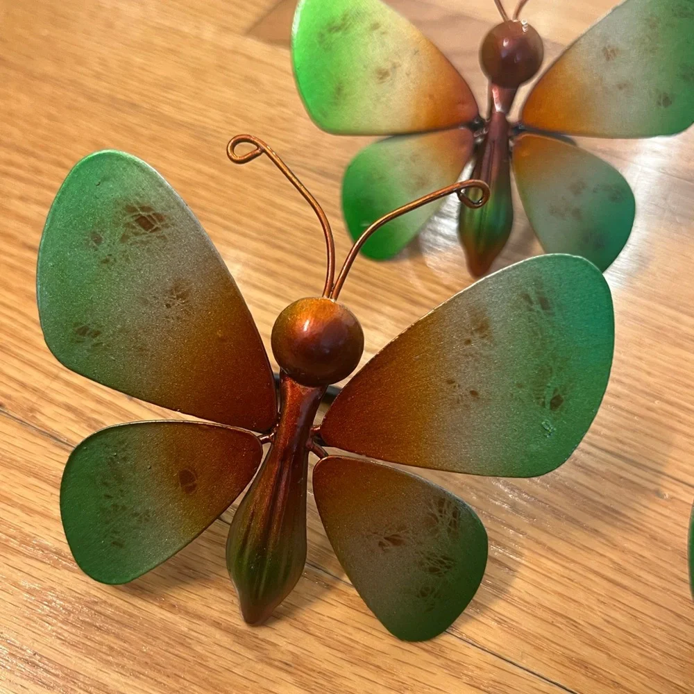 4 Metal Butterfly napkin rings
